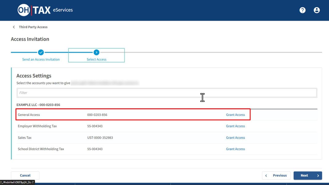 Access Settings page with General Access highlighted